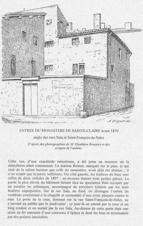 Entrée du monastère de Sainte-Claire avant 1870