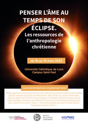 Affiche du colloque "L'âme au temps de son éclipse"