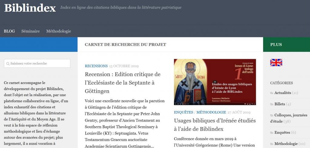 Carnet de recherche Biblindex